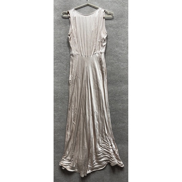 Ghost Dresses & Skirts - Ghost London Maxi Dress Small Champagne Satin Button Front Long Sleeveless EUC